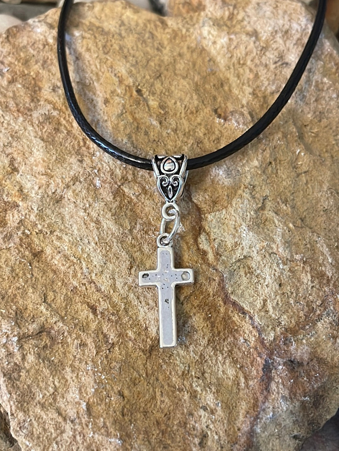 Cement Mini Cross Necklace