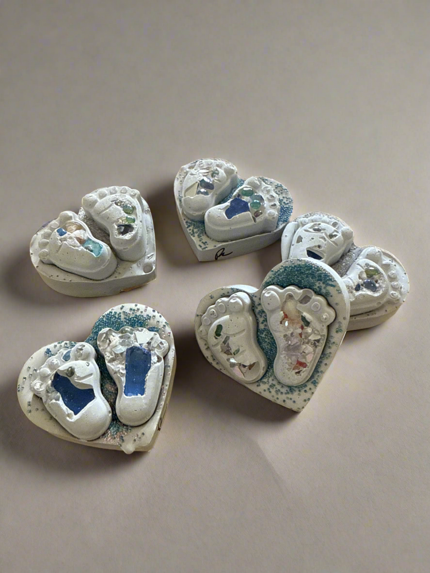 Baby Feet Heart Stones