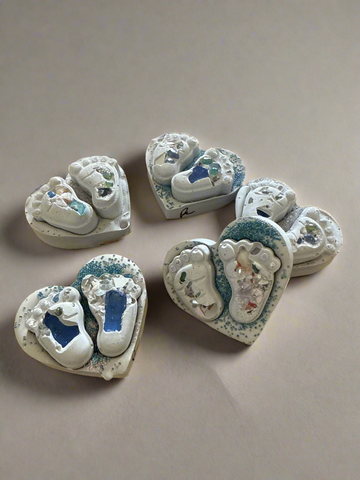 Baby Feet Heart Stones