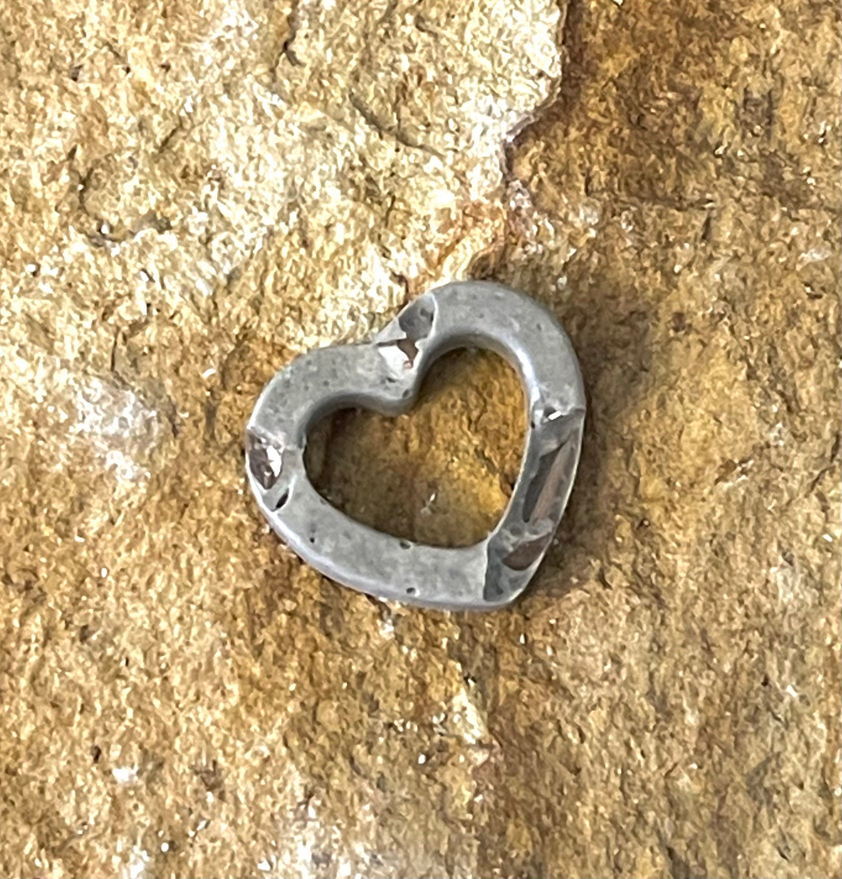 Concrete Open Heart Charm