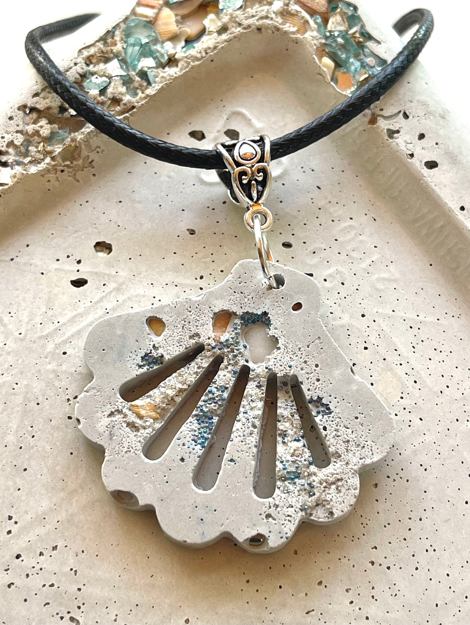 Cement Scallop Necklace