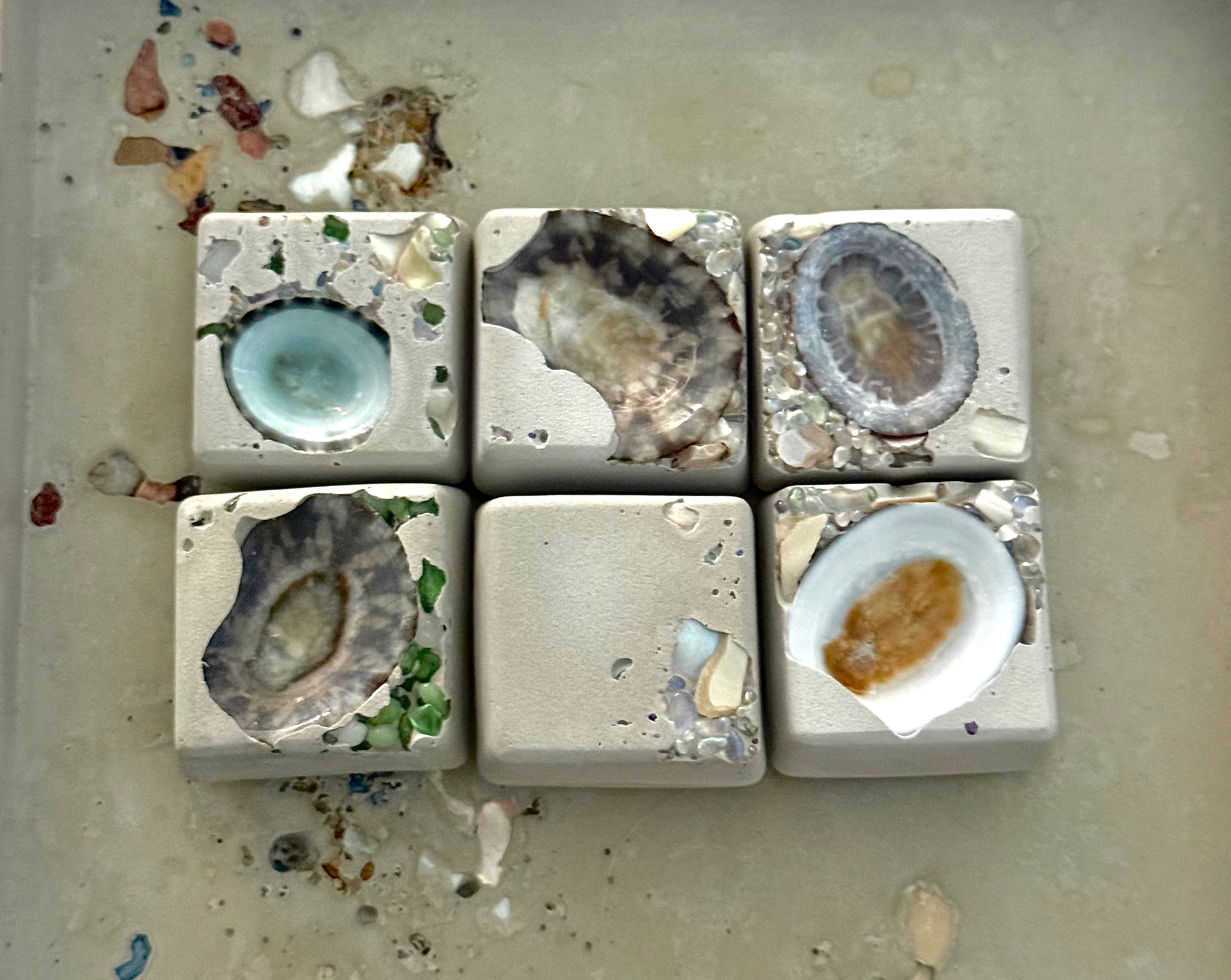 Cement Cube Magnet Set of 6