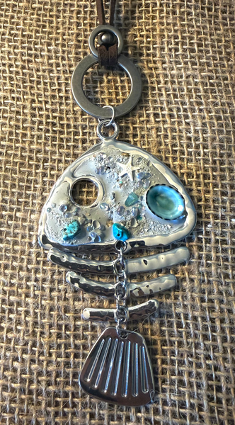 Exaggerated Cement Bonefish Necklace