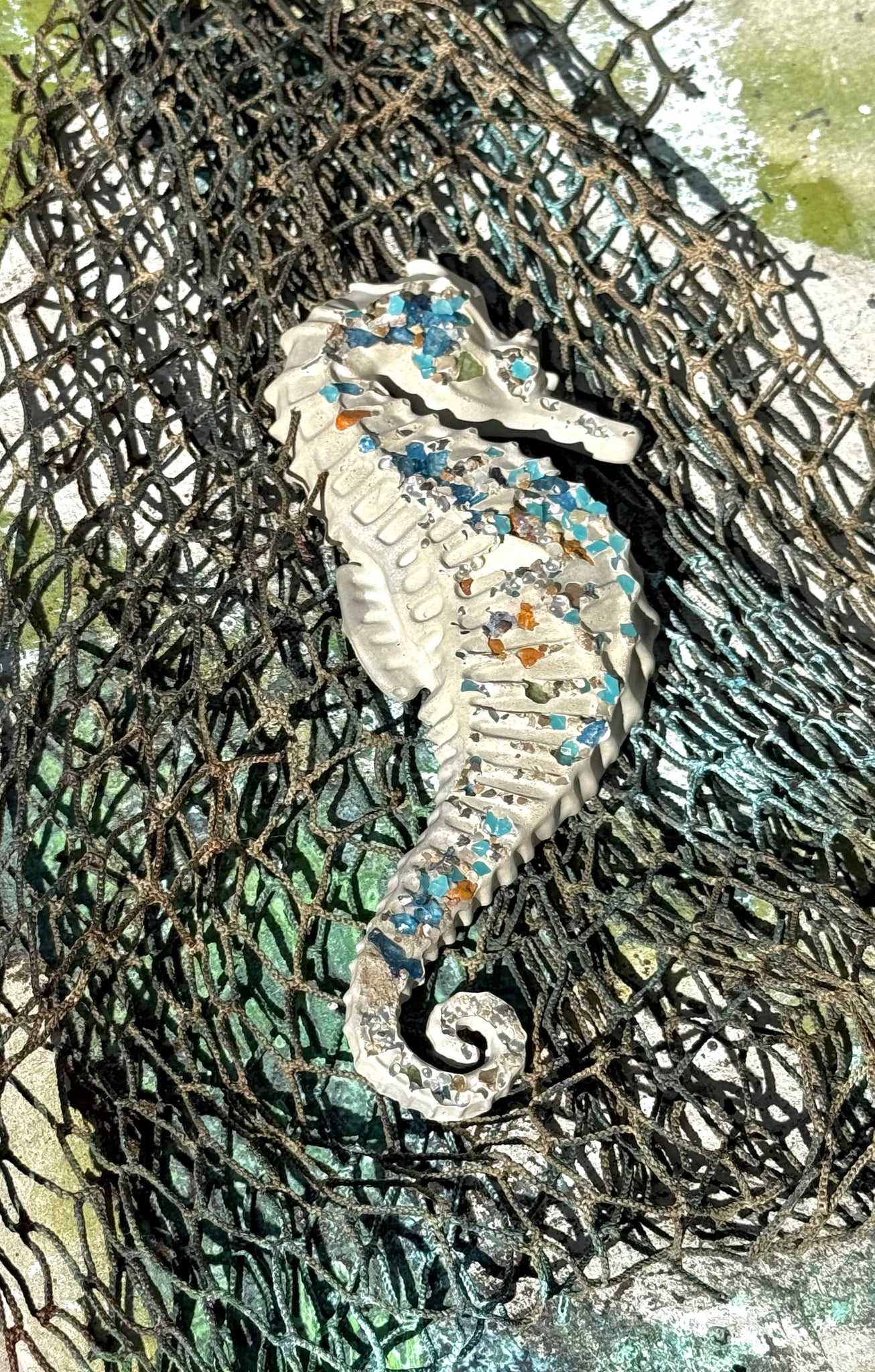 Cement Seahorse wall Decor