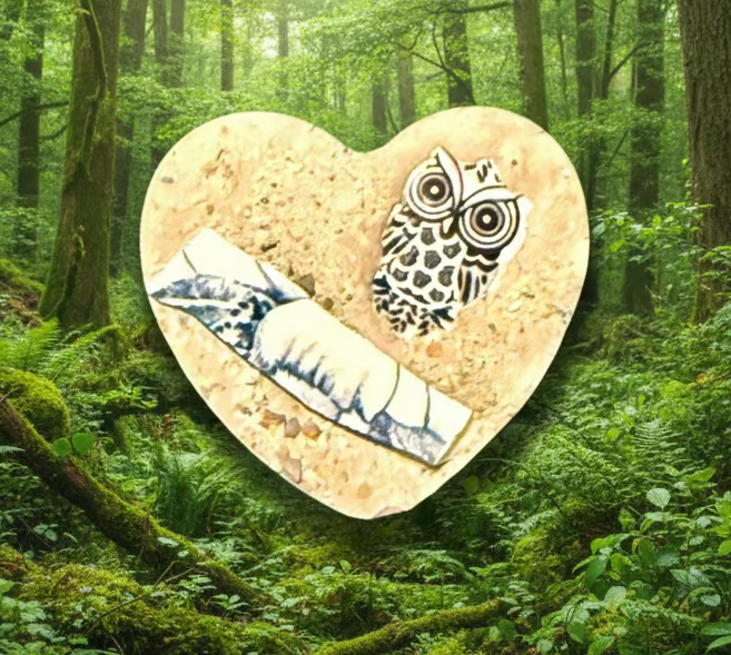 Owl Branch Pocket Heart