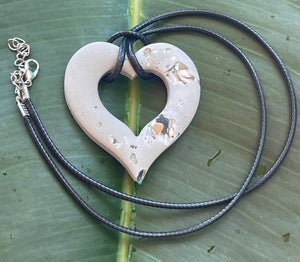 Cement Open Heart Necklace