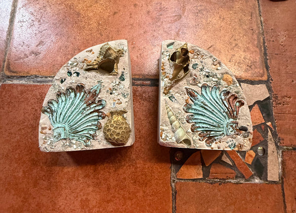 Coastal Cement Book Ends