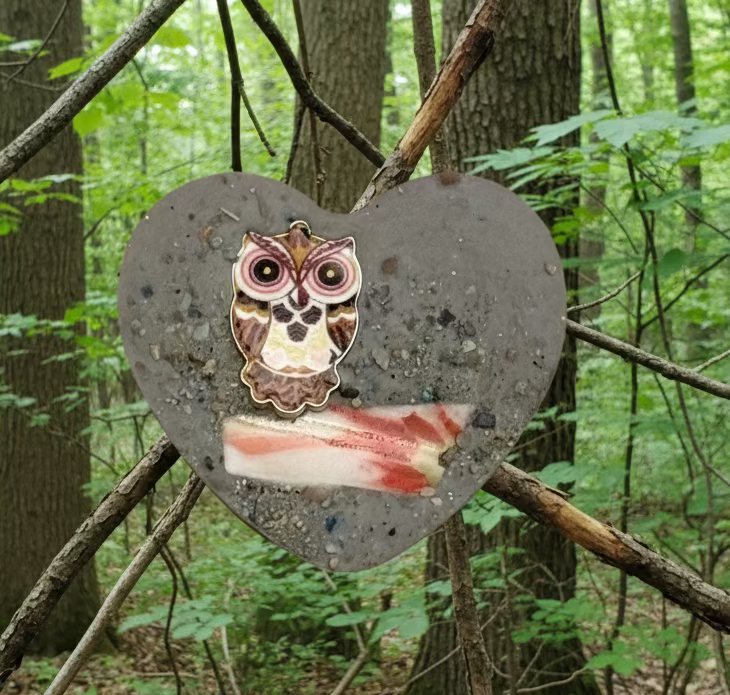 Owl Branch Pocket Heart