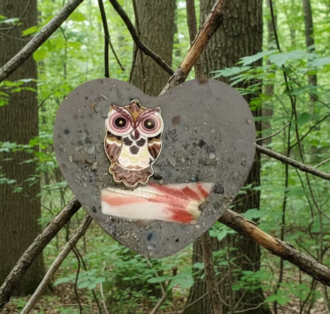Owl Branch Pocket Heart