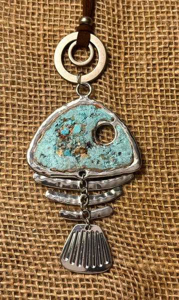 Exaggerated Cement Bonefish Necklace