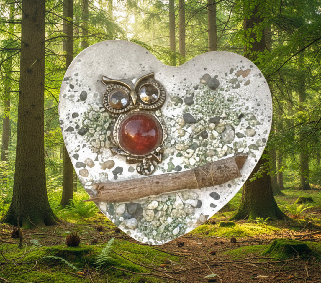 Owl Branch Pocket Heart