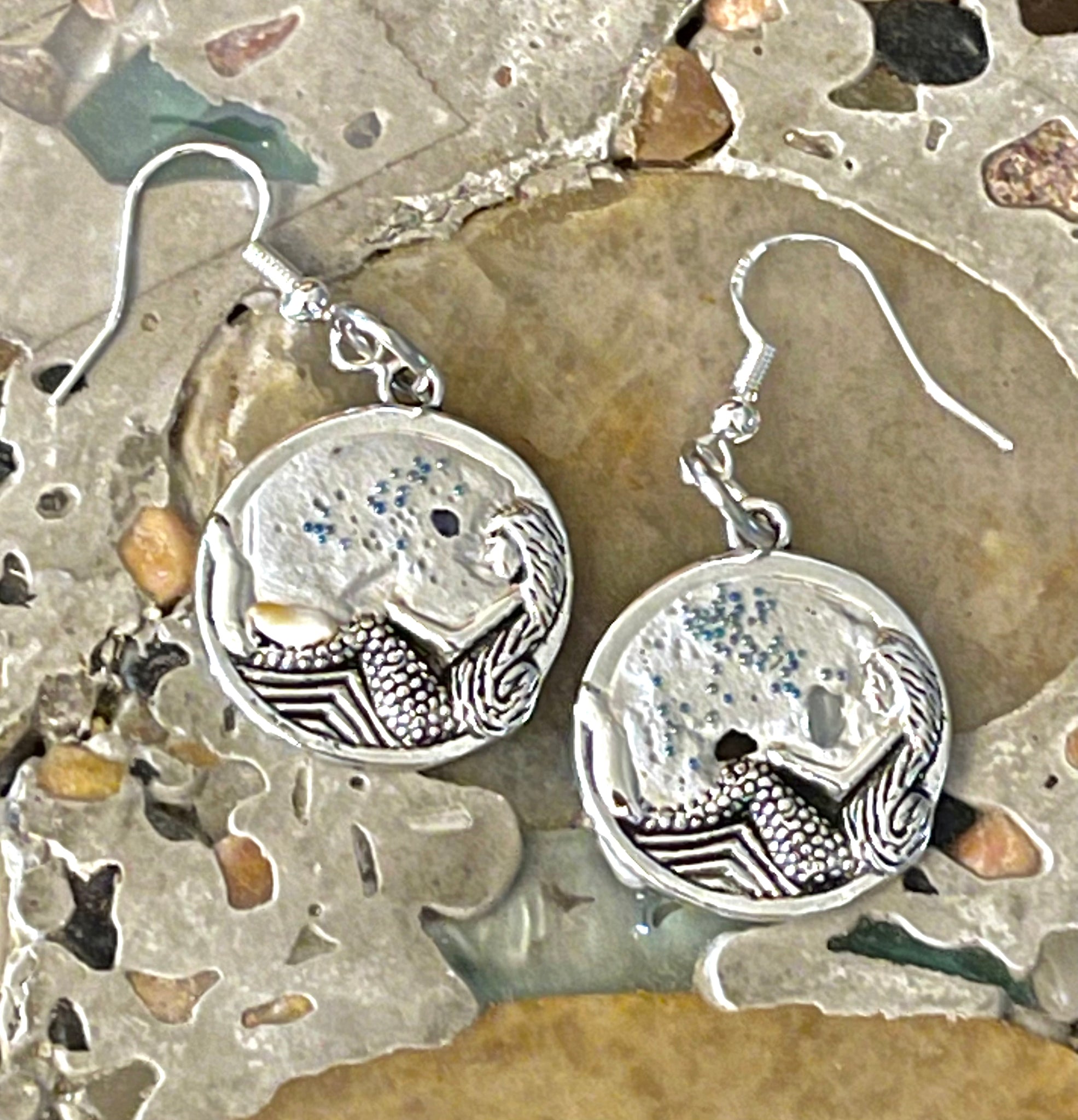 Cement RnR Mermaid Dangle Earrings