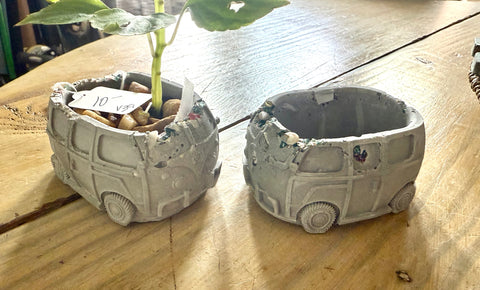 Cement Camper Bus Pot