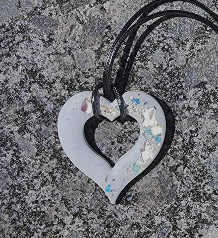 Cement Open Heart Necklace