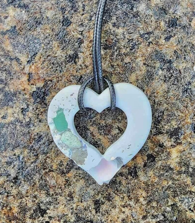 Cement Open Heart Necklace