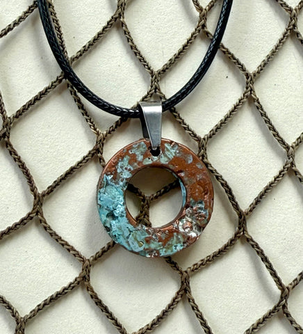 Patina Cement Ring Necklace