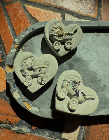 Baby Carriage Heart Stones