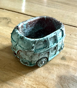 Patina Cement Camper Bus Pot