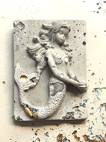 Cement Wall Plaque - Mermaid