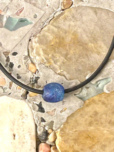 Recycled African Sea Glass Necklace - Sea Cobalt