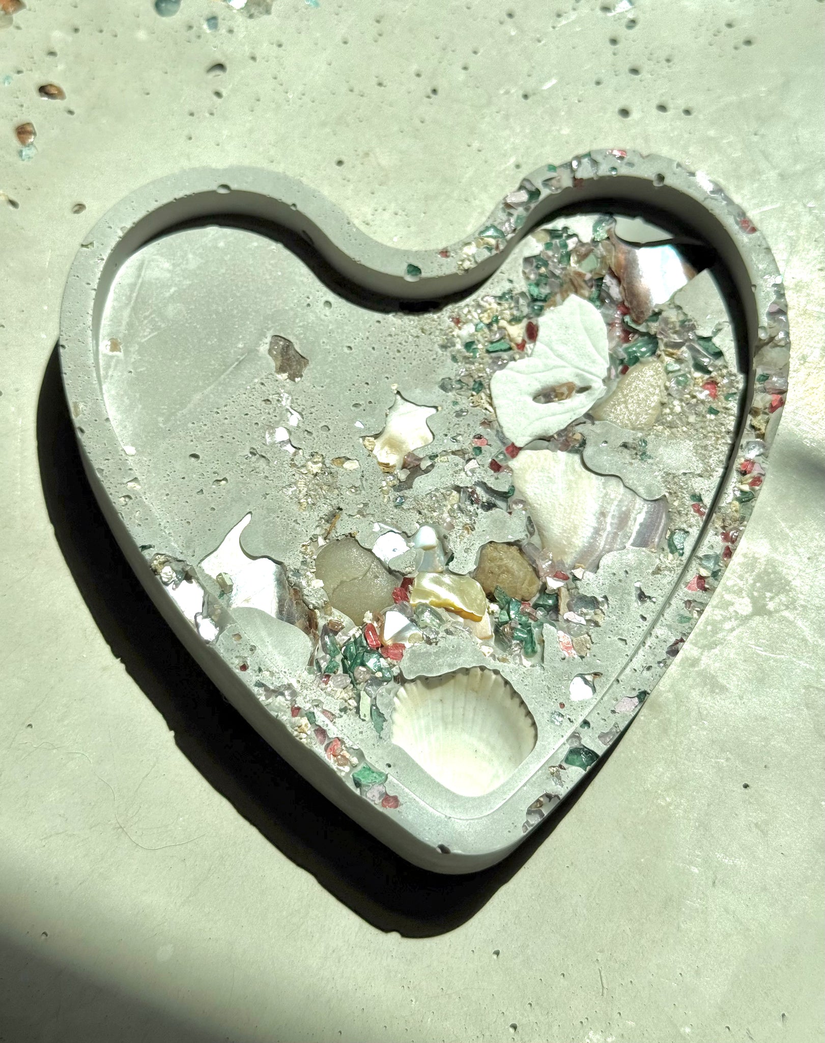 Cement Heart Coaster
