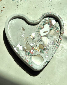 Cement Heart Coaster