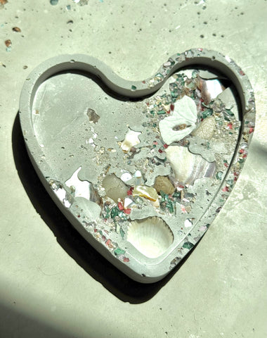 Cement Heart Coaster