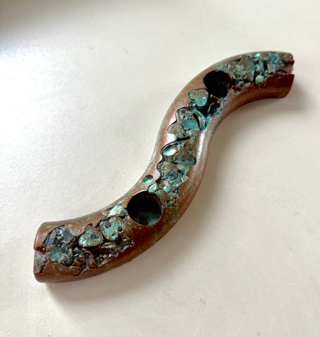 Patina Cement Candle Stick Wave Bar