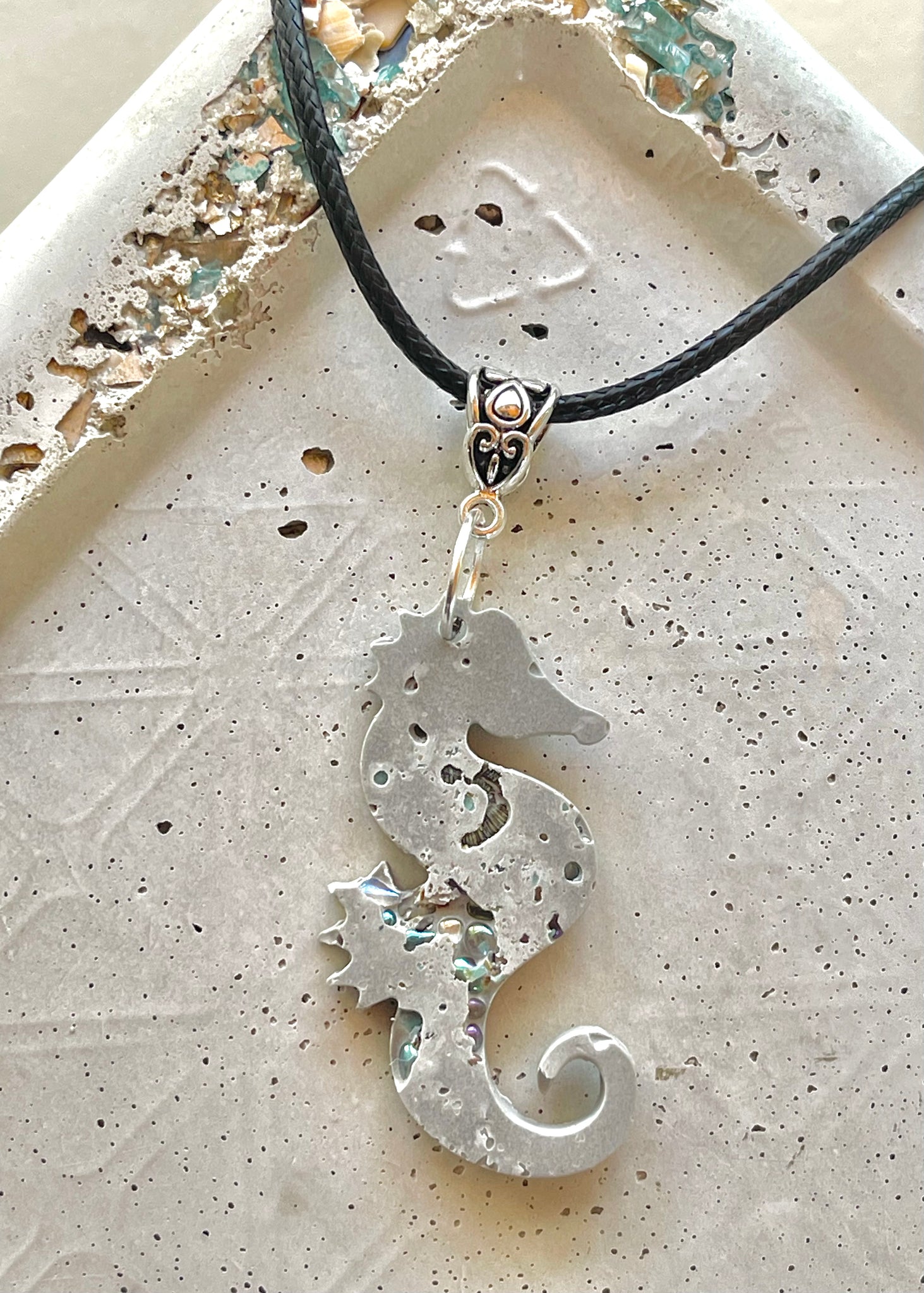 Cement Seahorse Necklace