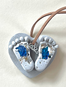 Concrete Baby Feet Ornament 2023