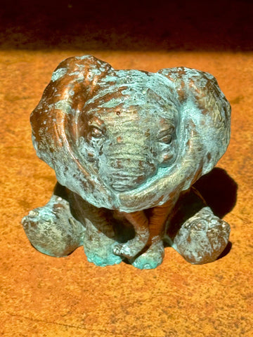 Cement Copper Patina Elephant