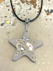 Cement Starfish Nurse Cap Necklace