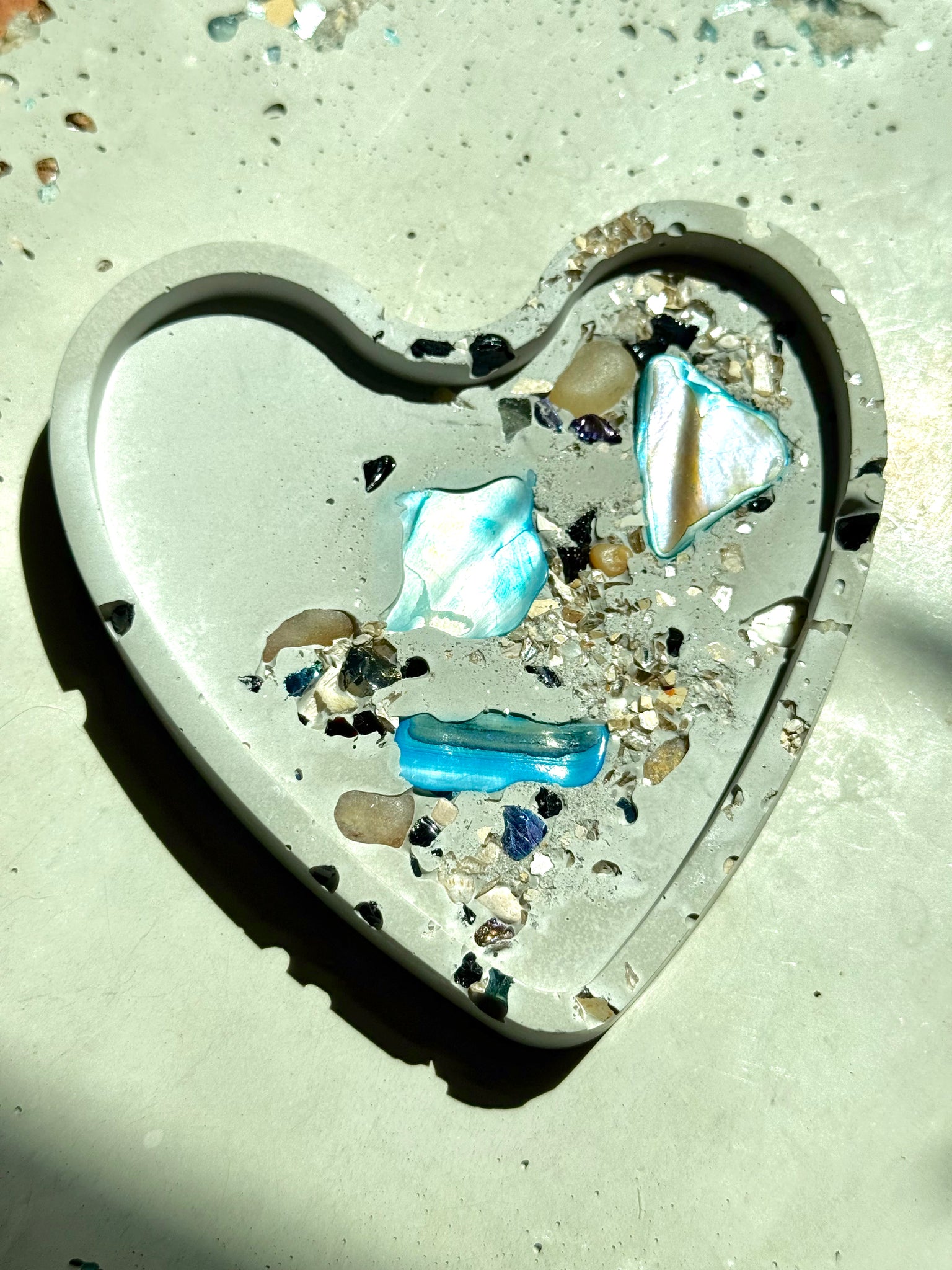 Cement Heart Coaster