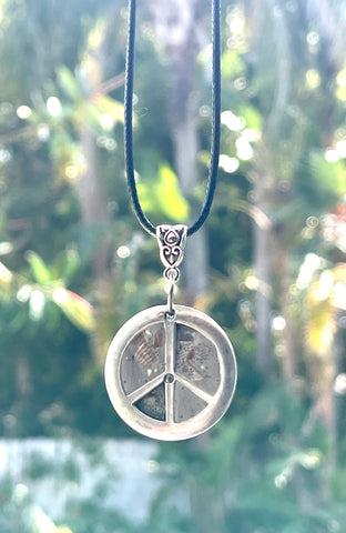 Cement Silvery Peace Necklace