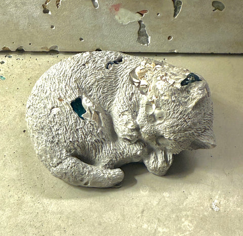 Resting Cement Cat