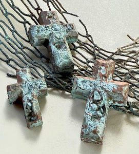 Cement Copper Patina Cross