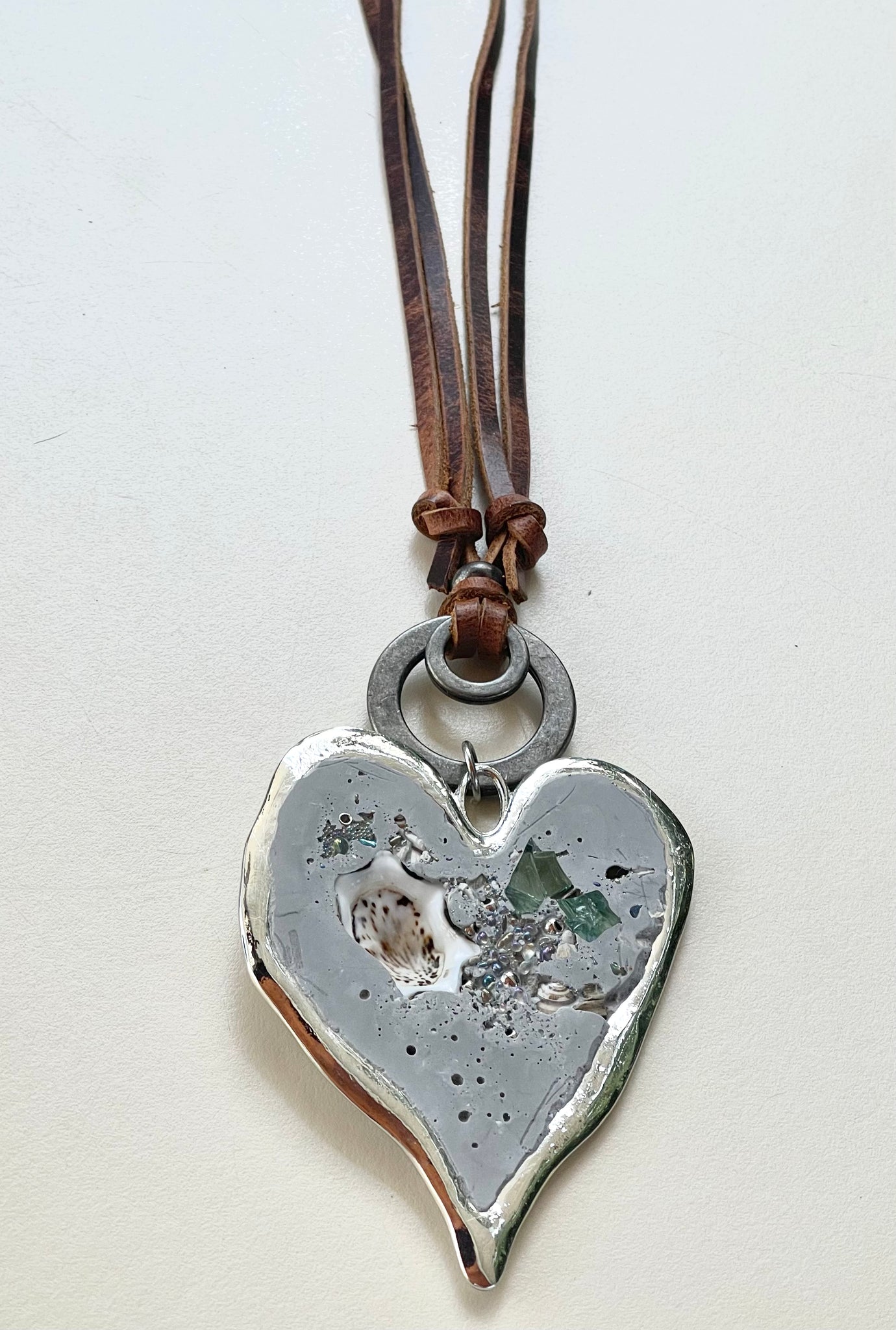 Exaggerated Cement Heart Necklace