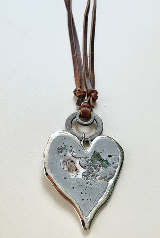 Exaggerated Cement Heart Necklace