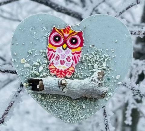 Owl Branch Pocket Heart