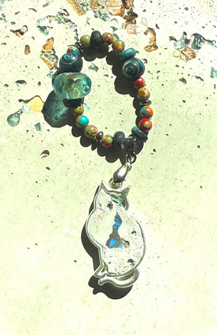 Kitty Prayer Beads Key Chain