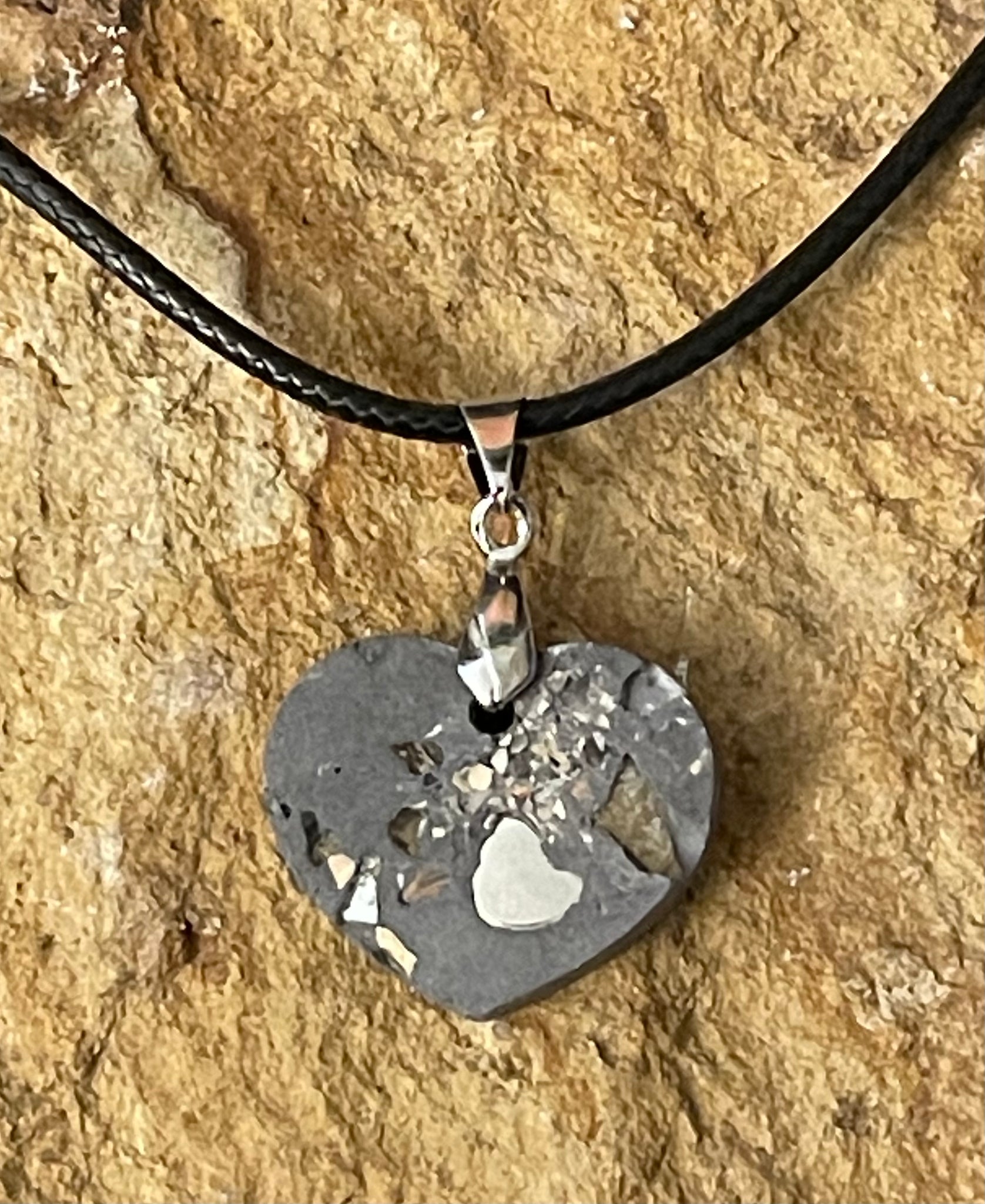 Concrete Heart Charm Necklace