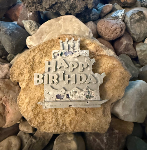 Cement Happy Birthday Magnet