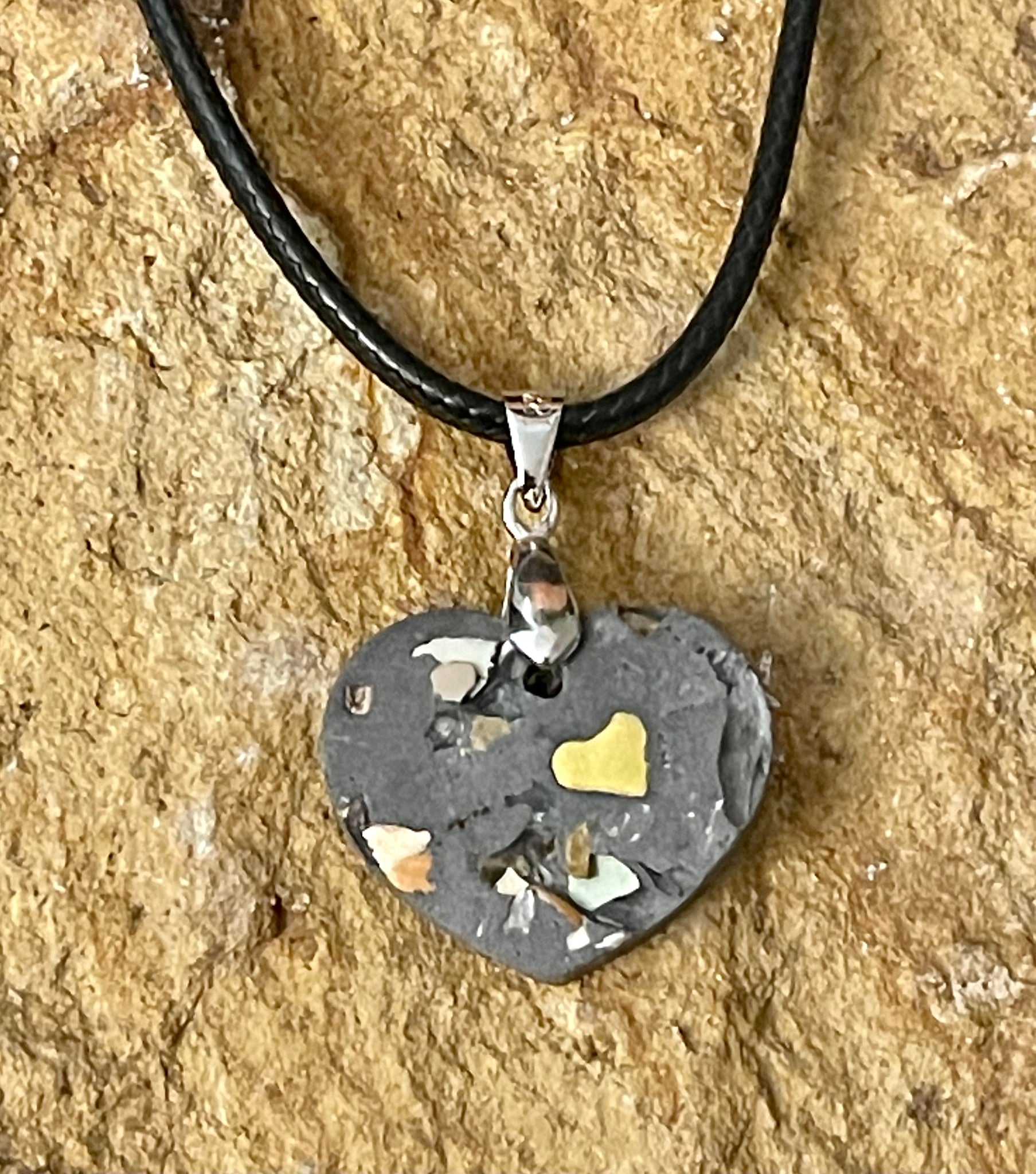 Concrete Heart Charm Necklace