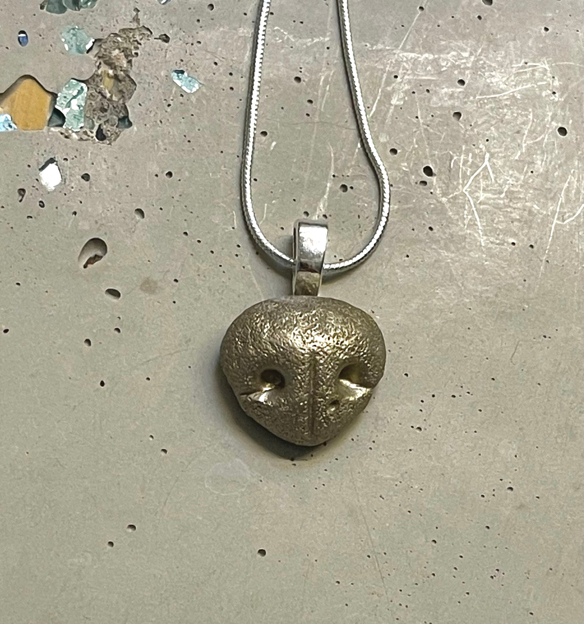 Cement Boop Pendant Necklace