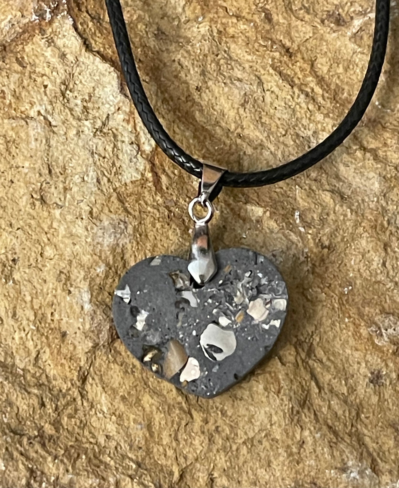 Concrete Heart Charm Necklace