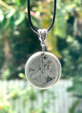 Cement Silvery Peace Necklace