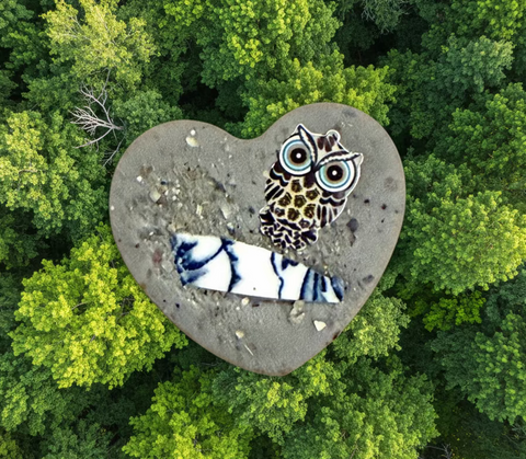 Owl Branch Pocket Heart