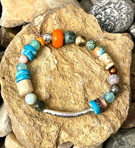 Stretch Mixed-Up Bead Bracelet