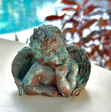 Concrete Copper Patina Angel