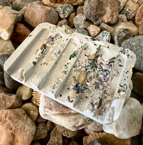 Cement Self-Draining Soap Dish